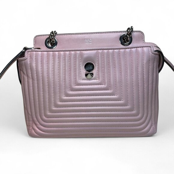 FENDI Dotcom Click Quilted Chain Shoulder Bag Peonia Pink (w detachable pouch) - Picture 5 of 16